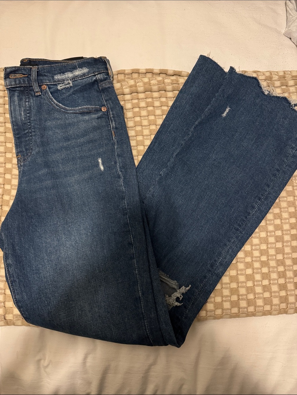 Express 90’s high rise boot Dark Blue Denim Jeans size 0R